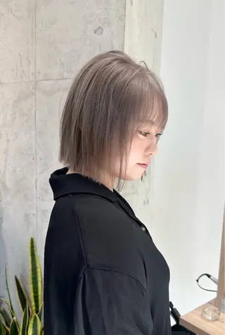 ショート ✨透明感カラー/縮毛 恵比寿HAYATO✨のヘアスタイル