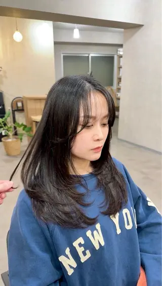 ロング 心斎橋/縮毛矯正/美 容師/unir 藤本のヘアスタイル