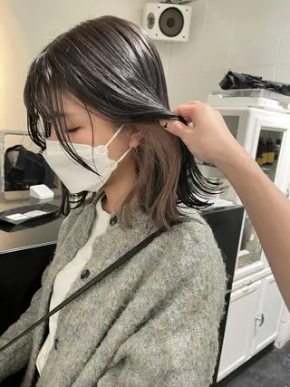 ミディアム カラー ヘアアレンジ 艶ハイトーン/ヘア アレンジAYAKAのヘアスタイル