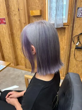 カラー まろみ暖色×ボブ ×chia🕯のヘアスタイル