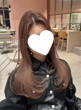 ロング 赤み消し透明感カラー 似合わせ前髪柴田礼空のヘアスタイル