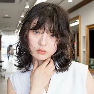 ミディアム パーマ ボブ特化美容師/ ボブパーマ/ミツイのヘアスタイル