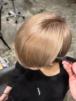 ショート カラー ヘアアレンジ メンズ ボブ/レイヤー/丸み ショート/遠藤龍雅のヘアスタイル