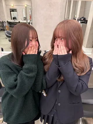 カラー 透明感ベージュ🤎 ナチュラルレイヤーのヘアスタイル