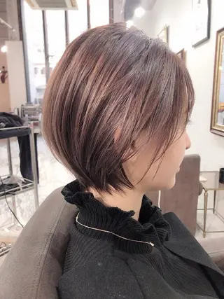 ショート カラー 🩵縮毛矯正 髪質 改善 美髪🩵のヘアスタイル