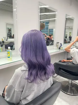 セミロング カラー ヘアアレンジ ハイトーン艶カラー 🤍ゆうひのヘアスタイル