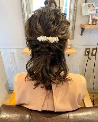 セミロング カラー パーマ ヘアアレンジ メンズ キッズ ネイル マツエク・マツパ 新宿駅近♡友達とOK 🦋W -ワット -のヘアスタイル