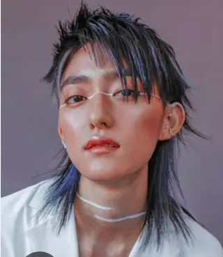 メンズ レイヤー 艶々カラーのヘアスタイル