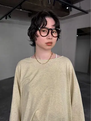 ショート パーマ もりしま あやかのヘアスタイル