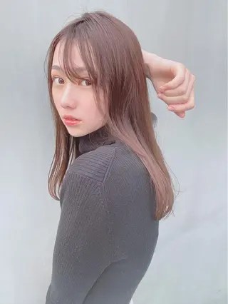 セミロング カラー パーマ ヘアアレンジ 【公式】amble luxe池袋東口🩷のヘアスタイル