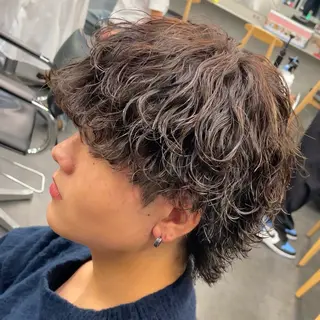 ミディアム パーマ ヘアアレンジ メンズ fifth 石川 凪のヘアスタイル
