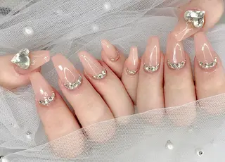 ネイル I-nailロング /ワンホン/キラキラのネイルデザイン