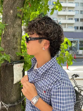 パーマ メンズ メンズカット パーマ[佐橋]のヘアスタイル