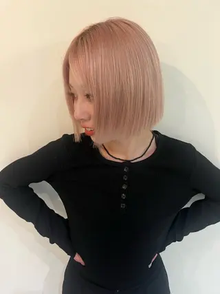 ショート カラー 韓国ボブ/ハッシュ カットKIRAのヘアスタイル