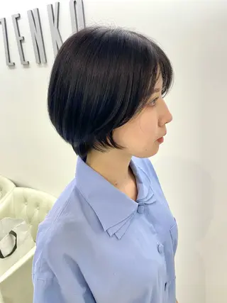 ショート カラー デジタルパーマ 🌀ボブ　萩原　龍のヘアスタイル