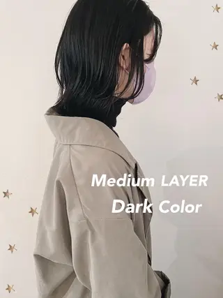 ミディアム カラー 市川 千夏のヘアスタイル