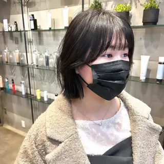 ミディアム 縮毛矯正・似合わせ タナカ レイヤのヘアスタイル