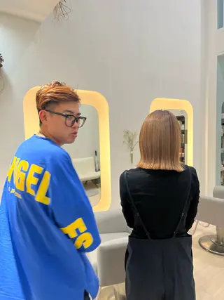 ミディアム カラー 堀井 凌平のヘアスタイル