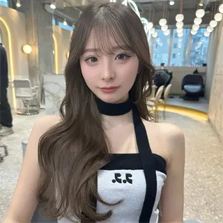 セミロング カラー 新宿/韓国風レイヤー 髪質改善/渋谷直樹のヘアスタイル