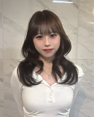 セミロング 🤍韓国ヘア/ 楓🤍のヘアスタイル