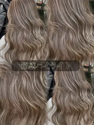 ロング カラー 表参道/ハイライト バレイヤージュのヘアスタイル