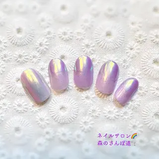 ネイル ショートネイル 森のさんぽ道のネイルデザイン