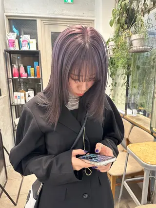 セミロング カラー 縮毛/ベージュカラー Mariamu🫧のヘアスタイル