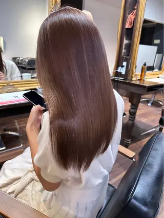 セミロング カラー ヘアアレンジ 髪質改善/レイヤー 縮毛矯正/ケラチン耀のヘアスタイル