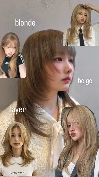 セミロング カラー 🍓ハイトーンカラー 🎀nene🍓のヘアスタイル