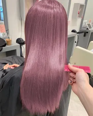 ロング クルミ🤍推し活 🎀ピンクカラーのヘアスタイル