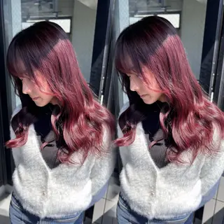 ロング カラー 💫miyu💫デザ インカラー/アレンジのヘアスタイル