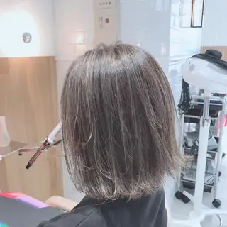 ミディアム カラー ボブ/ハイトーン 福生Radix 下田のヘアスタイル