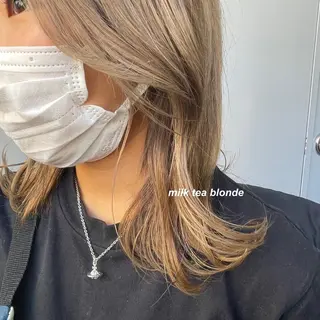 セミロング カラー レイヤーカット 韓国ヘアayameのヘアスタイル