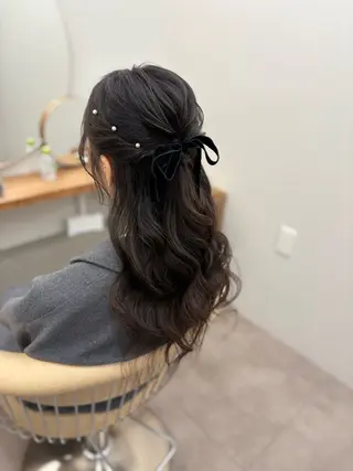 ロング ヘアアレンジ ubu share salon所属・鈴村緋女/ヘアセット /耳ツボジュエリーのヘアスタイル