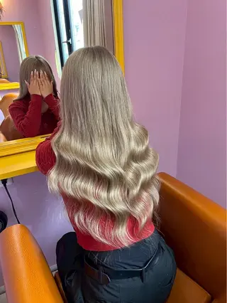 ロング シール＋ちび編み込み エクステ梅田🐨のヘアスタイル