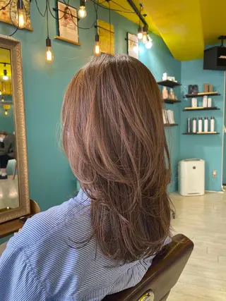 ロング カラー 末石 智のヘアスタイル