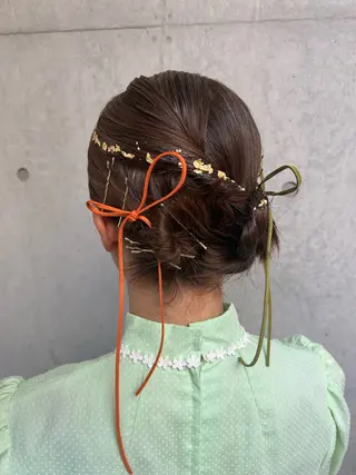 ミディアム ヘアアレンジ 勝野 麻美のヘアスタイル