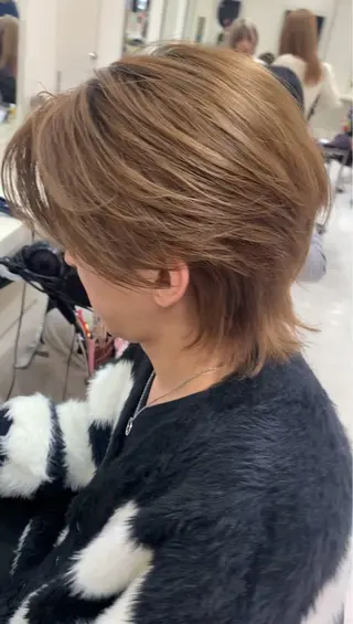 メンズ 韓国レイヤー＆ピンク 艶髪🩶maikoのヘアスタイル
