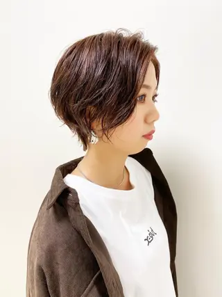 ショート カラー パーマ 三瓶 智広のヘアスタイル