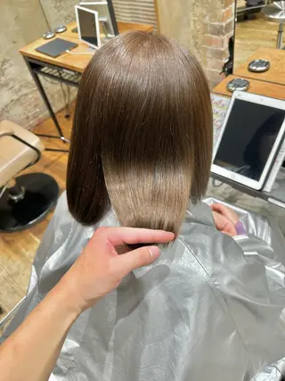 ミディアム カラー パーマ 新宿✨顔周りカット 韓国ヘア/坂本亜裟海のヘアスタイル