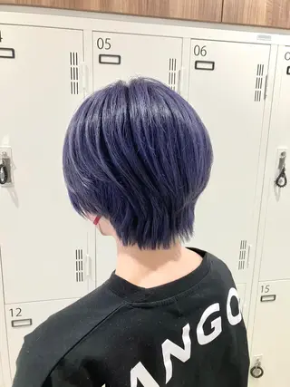 ショート カラー 雅/ダブルカラー/ 白髪ぼかしハイライトのヘアスタイル