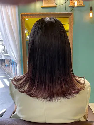 セミロング カラー 末石 智のヘアスタイル