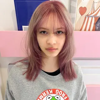 ミディアム カラー 🎀ダブルカラー/ ピンク×ガーリー🎀のヘアスタイル