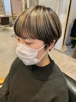ショート カラー 似合わせカラーパーマ 🌿kitin米川のヘアスタイル