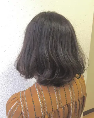 ミディアム カラー パーマ クボキ サヤのヘアスタイル