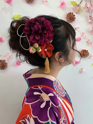 セミロング ヘアアレンジ ユ ミのヘアスタイル