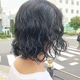 ミディアム パーマ 松田 百花のヘアスタイル