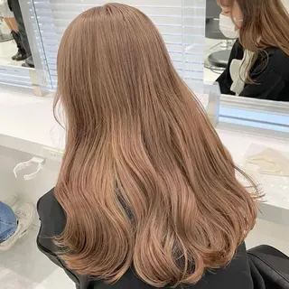 ロング カラー ヘアアレンジ 🫧モテる💗ダメー ジレスハイトーン🫧のヘアスタイル