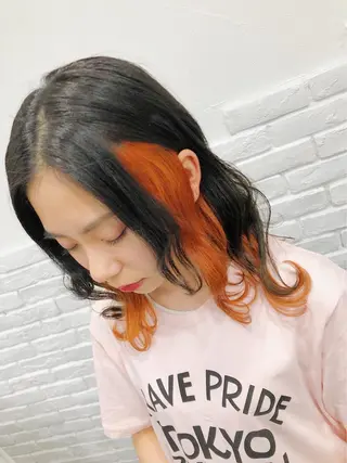 ミディアム カラー ブリーチなしカラー/ 髪質改善 佐藤 豪のヘアスタイル