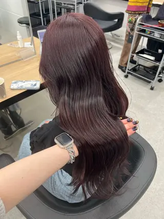 ロング カラー 暗髪🩶ラベンダー/ ブルー/ユウナ🤍のヘアスタイル